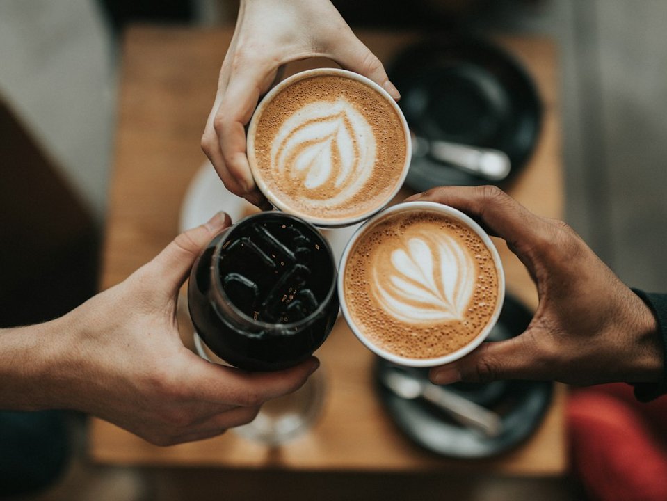 Hot coffee with latte art